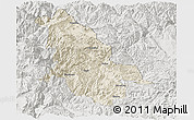 Shaded Relief Panoramic Map of Ninglang, lighten, semi-desaturated