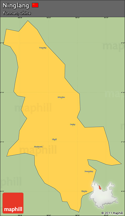 Savanna Style Simple Map of Ninglang, cropped outside