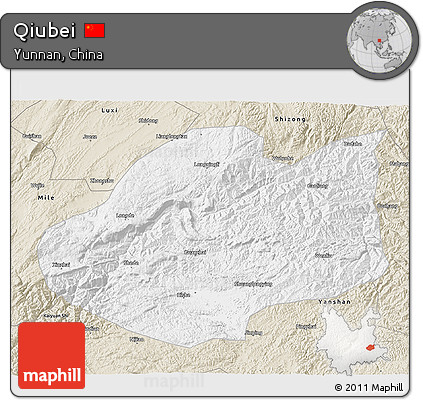 Classic Style 3D Map of Qiubei