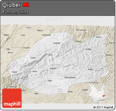 Classic Style 3D Map of Qiubei
