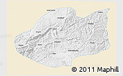 Classic Style 3D Map of Qiubei, single color outside