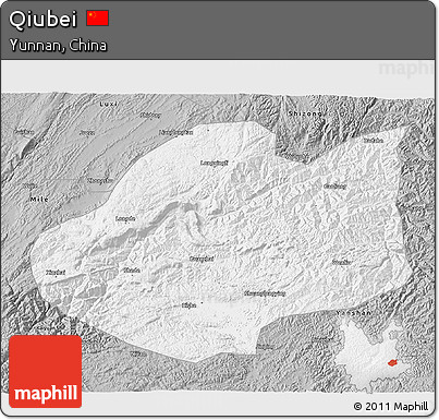 Gray 3D Map of Qiubei