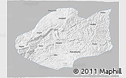 Gray 3D Map of Qiubei, single color outside