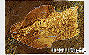 Physical 3D Map of Qiubei, darken