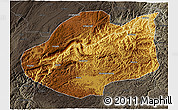 Physical 3D Map of Qiubei, darken, semi-desaturated