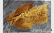 Physical 3D Map of Qiubei, desaturated