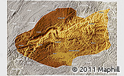 Physical 3D Map of Qiubei, lighten, semi-desaturated