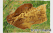 Physical 3D Map of Qiubei, satellite outside