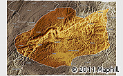 Physical 3D Map of Qiubei, semi-desaturated
