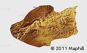 Physical 3D Map of Qiubei, single color outside