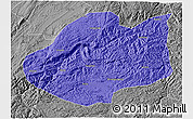 Political 3D Map of Qiubei, desaturated