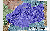 Political 3D Map of Qiubei, semi-desaturated