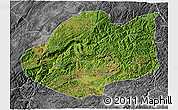 Satellite 3D Map of Qiubei, desaturated