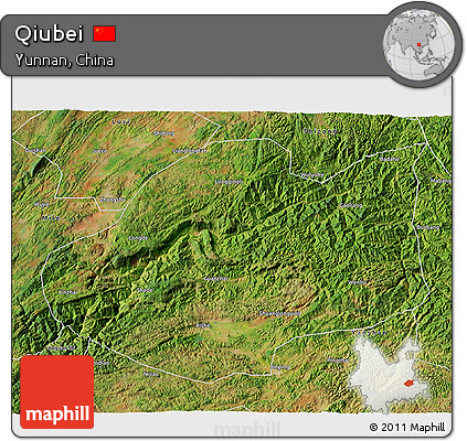 Satellite 3D Map of Qiubei