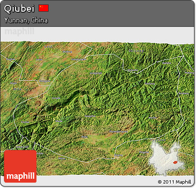 Satellite 3D Map of Qiubei