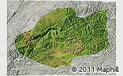 Satellite 3D Map of Qiubei, lighten, semi-desaturated