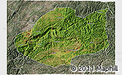 Satellite 3D Map of Qiubei, semi-desaturated