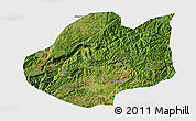 Satellite 3D Map of Qiubei, single color outside