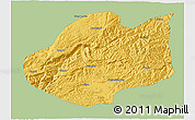 Savanna Style 3D Map of Qiubei, single color outside