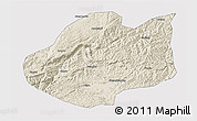 Shaded Relief 3D Map of Qiubei, cropped outside