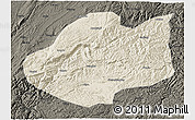 Shaded Relief 3D Map of Qiubei, darken