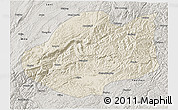Shaded Relief 3D Map of Qiubei, semi-desaturated