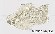 Shaded Relief 3D Map of Qiubei, single color outside