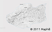 Silver Style 3D Map of Qiubei, single color outside