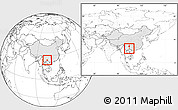 Blank Location Map of Qiubei, highlighted country, within the entire country