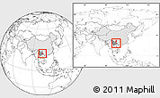 Blank Location Map of Qiubei, highlighted country, highlighted parent region, within the entire country