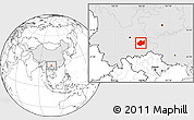 Blank Location Map of Qiubei, highlighted country