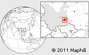 Blank Location Map of Qiubei, highlighted parent region