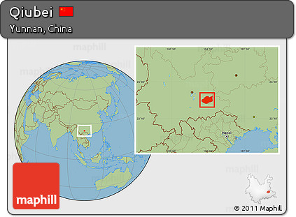 Savanna Style Location Map of Qiubei