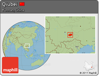 Savanna Style Location Map of Qiubei