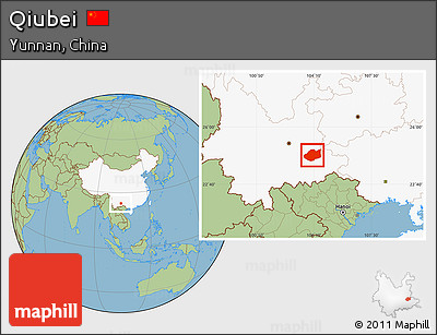 Savanna Style Location Map of Qiubei, highlighted country