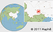 Savanna Style Location Map of Qiubei, highlighted country