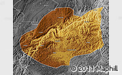 Physical Map of Qiubei, desaturated