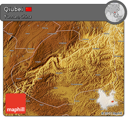 Physical Map of Qiubei