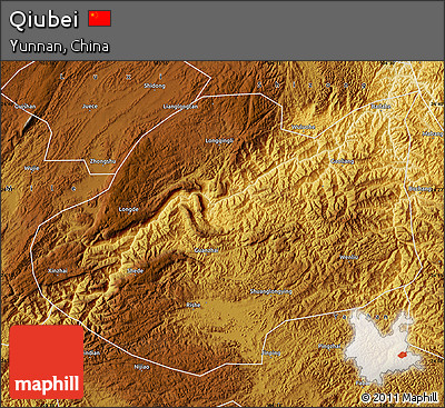 Physical Map of Qiubei