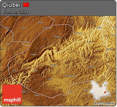 Physical Map of Qiubei
