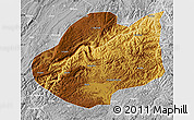 Physical Map of Qiubei, lighten, desaturated