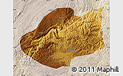 Physical Map of Qiubei, lighten