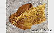 Physical Map of Qiubei, lighten, semi-desaturated