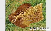 Physical Map of Qiubei, satellite outside