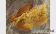 Physical Map of Qiubei, semi-desaturated