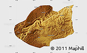 Physical Map of Qiubei, single color outside