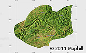 Satellite Map of Qiubei, single color outside