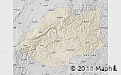 Shaded Relief Map of Qiubei, desaturated