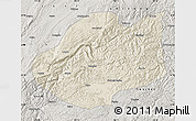 Shaded Relief Map of Qiubei, semi-desaturated