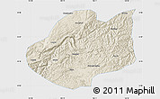 Shaded Relief Map of Qiubei, single color outside